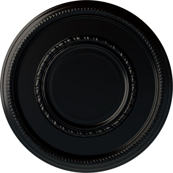 Ekena Millwork Federal Roped Large Ceiling Medallion (Fits Canopies up to 7 3/4"), 17 3/8"OD x 1 1/8"P, Jet Black CM17FEBLF - main